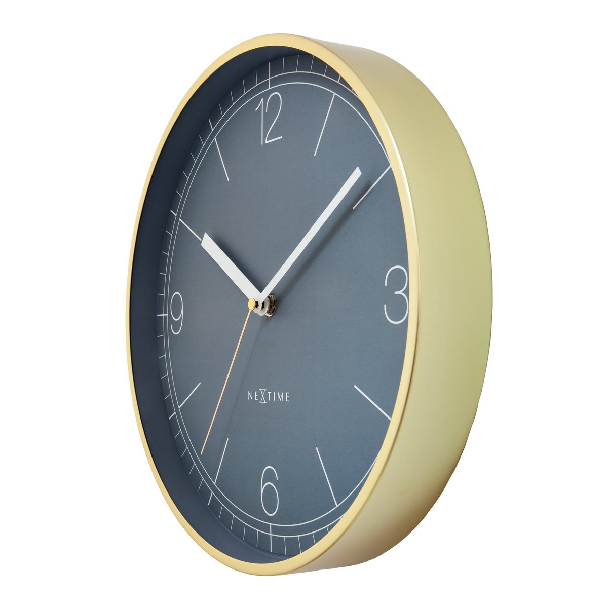 Wandklok 30Cm-Silent-Aluminium-Nextime 'Nova'