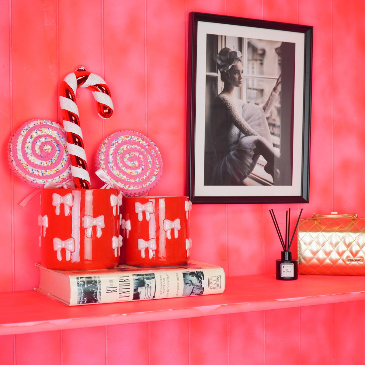 Pot - Bloempot - Strik - Rood/ Roze - 15,5X15,5X16Cm