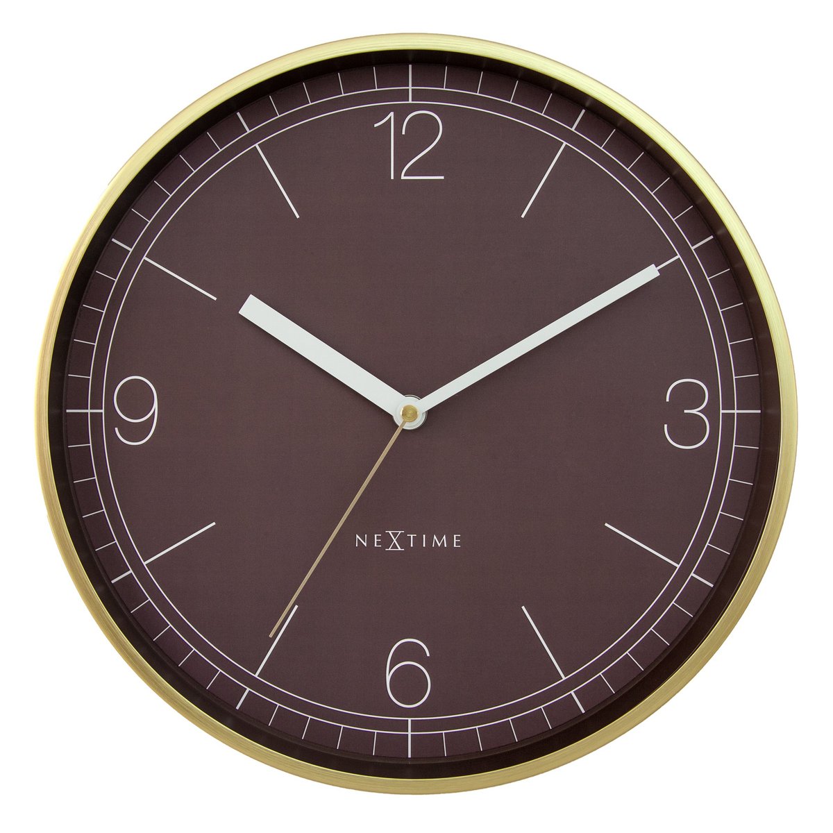 Wandklok 30Cm-Silent-Aluminium-Nextime 'Nova'