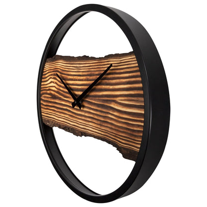 Houten Wandklok - Stil - 30Cm - Hout/ Metaal - Bos
