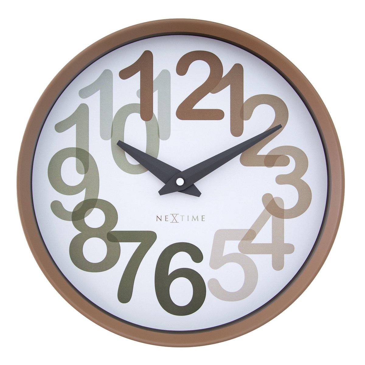 Wandklok 30Cm-Silent-Plastic-Nextime 'Big Number'