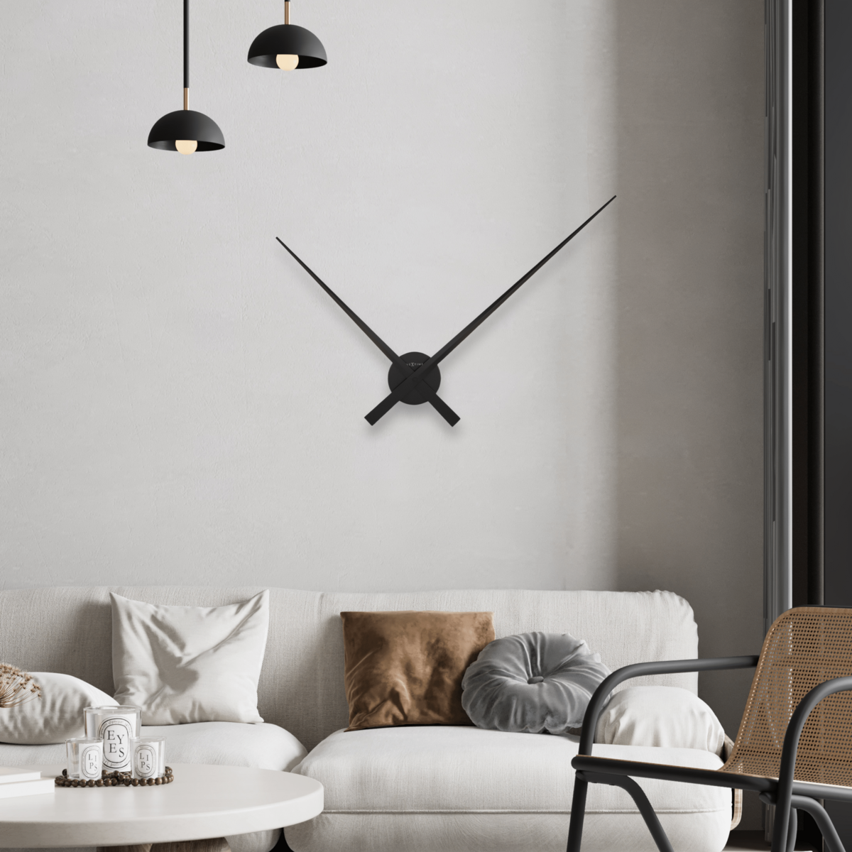 Grote Wandklok 85Cm-Aluminium-Nextime 'Hands'