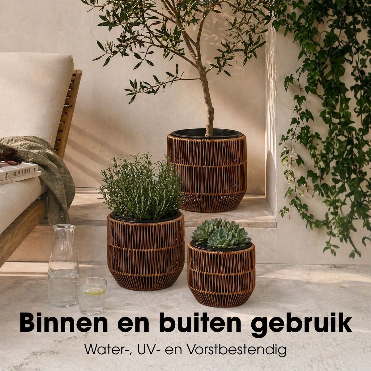 Bloempot Buiten Peta Donkerbruin