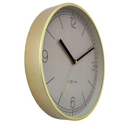 Wandklok 30Cm-Silent-Aluminium-Nextime 'Nova'