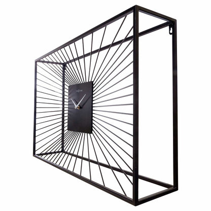Grote Wandklok 70X45X15Cm - Stil - Zwart - Metaal - "Vasco"