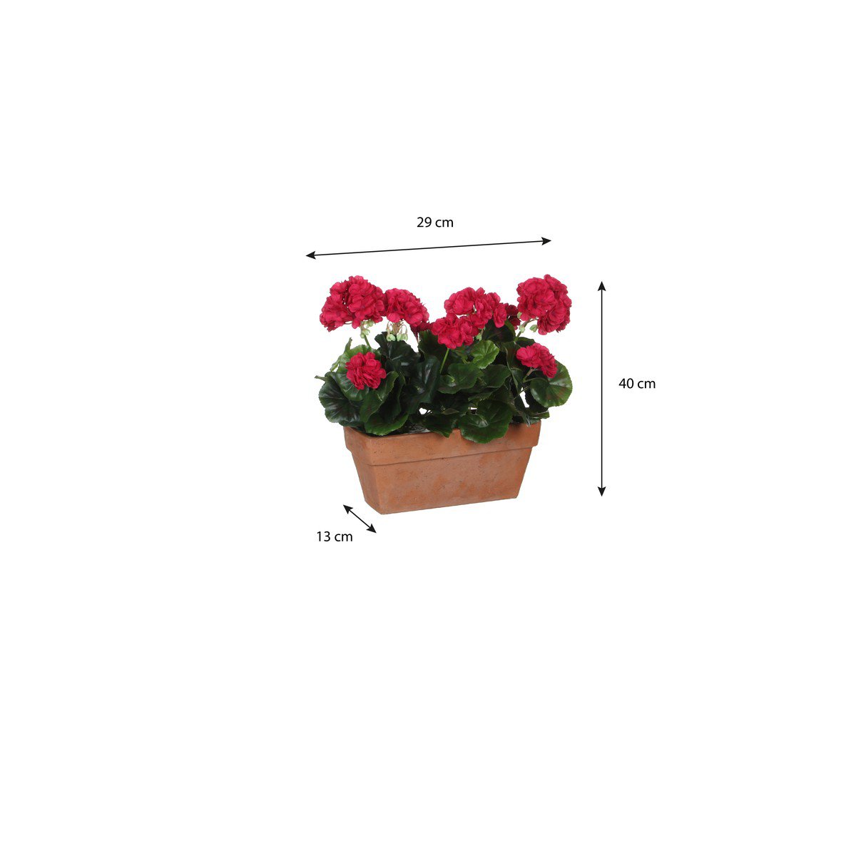 Kunstplant Geranium Donkerroze