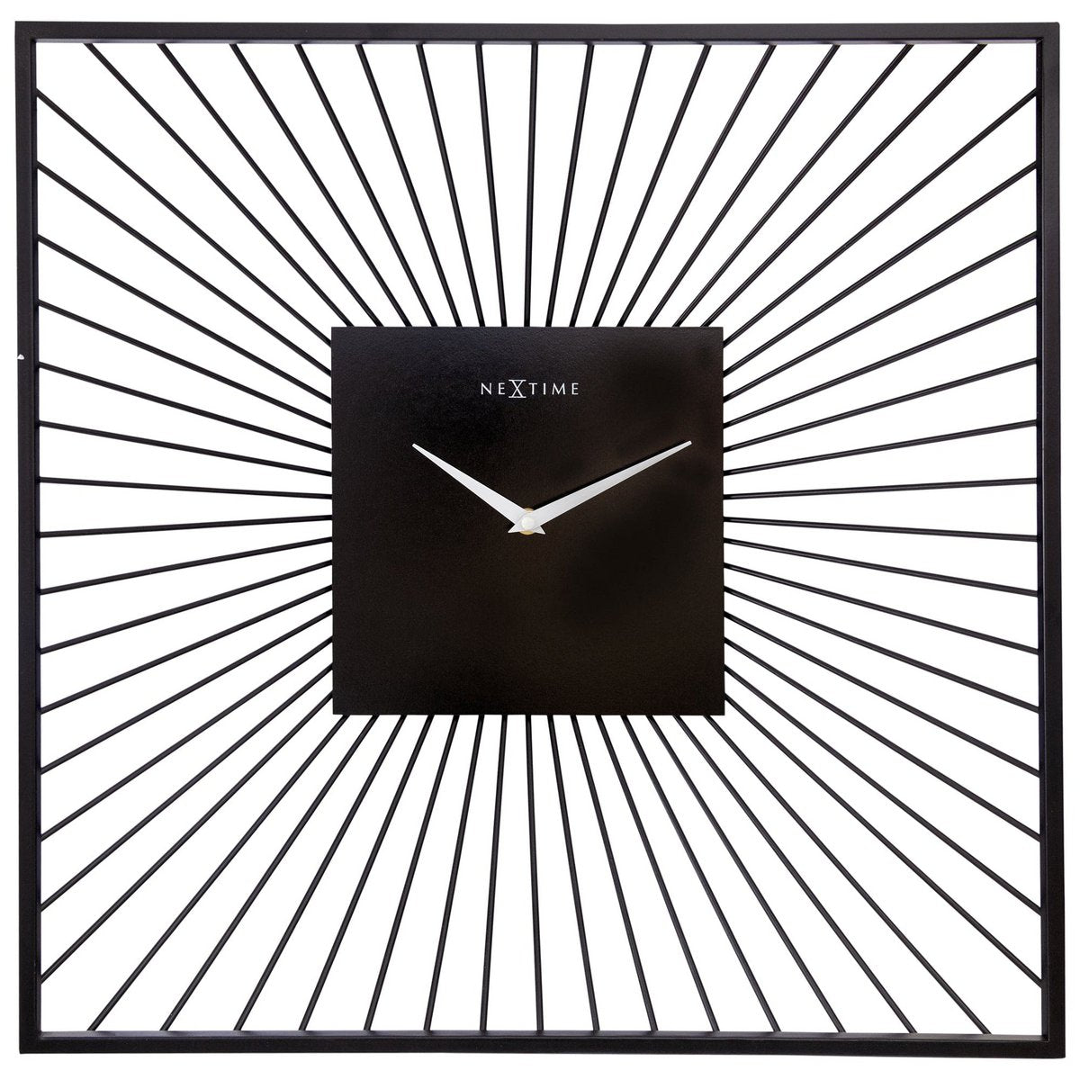 Wandklok 45X45X15Cm - Stil - Zwart - Metaal - "Vasco Square"