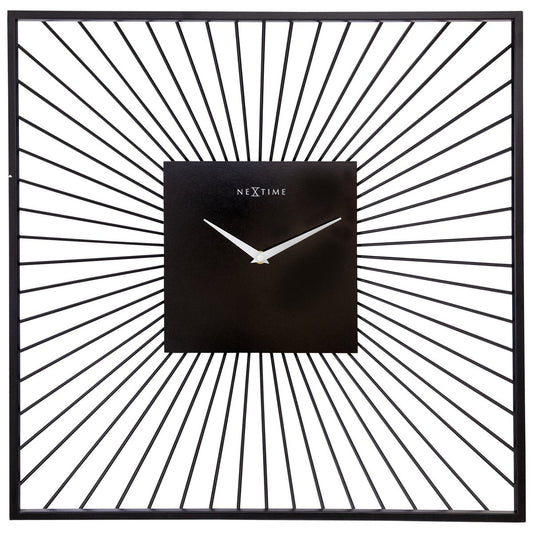 Wandklok 45X45X15Cm - Stil - Zwart - Metaal - "Vasco Square"