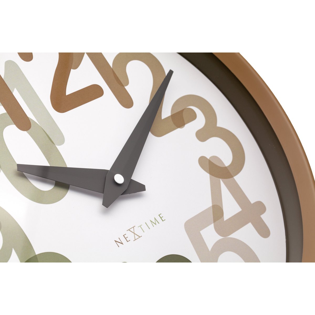 Wandklok 30Cm-Silent-Plastic-Nextime 'Big Number'