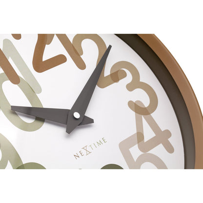 Wandklok 30Cm-Silent-Plastic-Nextime 'Big Number'