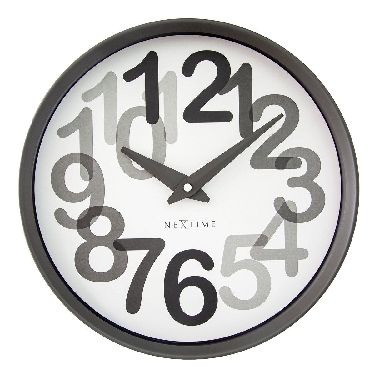 Wandklok 30Cm-Silent-Plastic-Nextime 'Big Number'