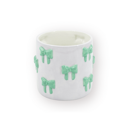 Pot - Bloempot - Strik - Lila/Mint - 12,5X12,5X13Cm