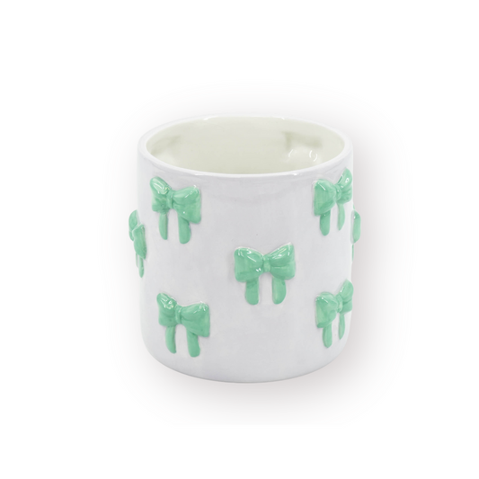 Pot - Bloempot - Strik - Lila/Mint - 12,5X12,5X13Cm