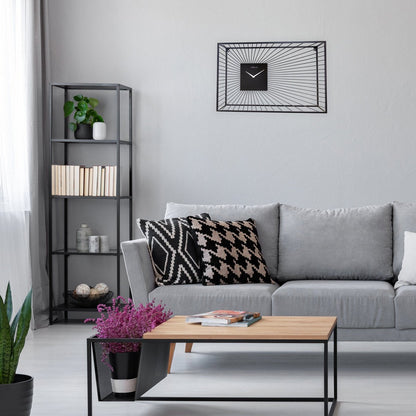 Grote Wandklok 70X45X15Cm - Stil - Zwart - Metaal - "Vasco"