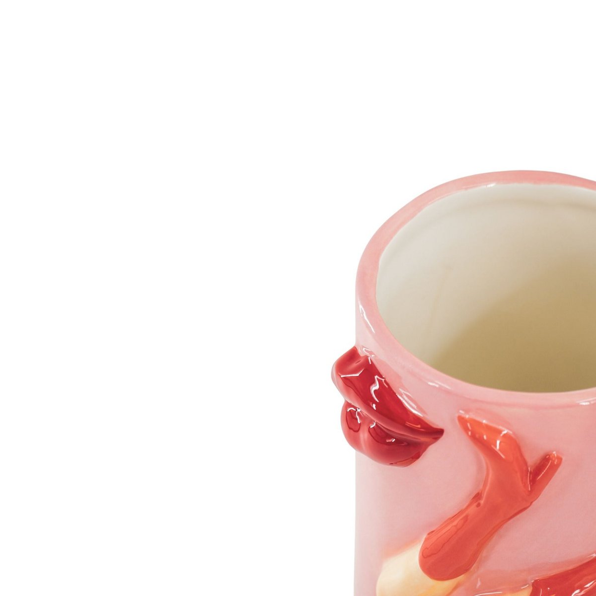 Bloemvaas- Pornstar Martini Vase- Ceramic-Roze/ Rood- 14X12,5X28 Cm