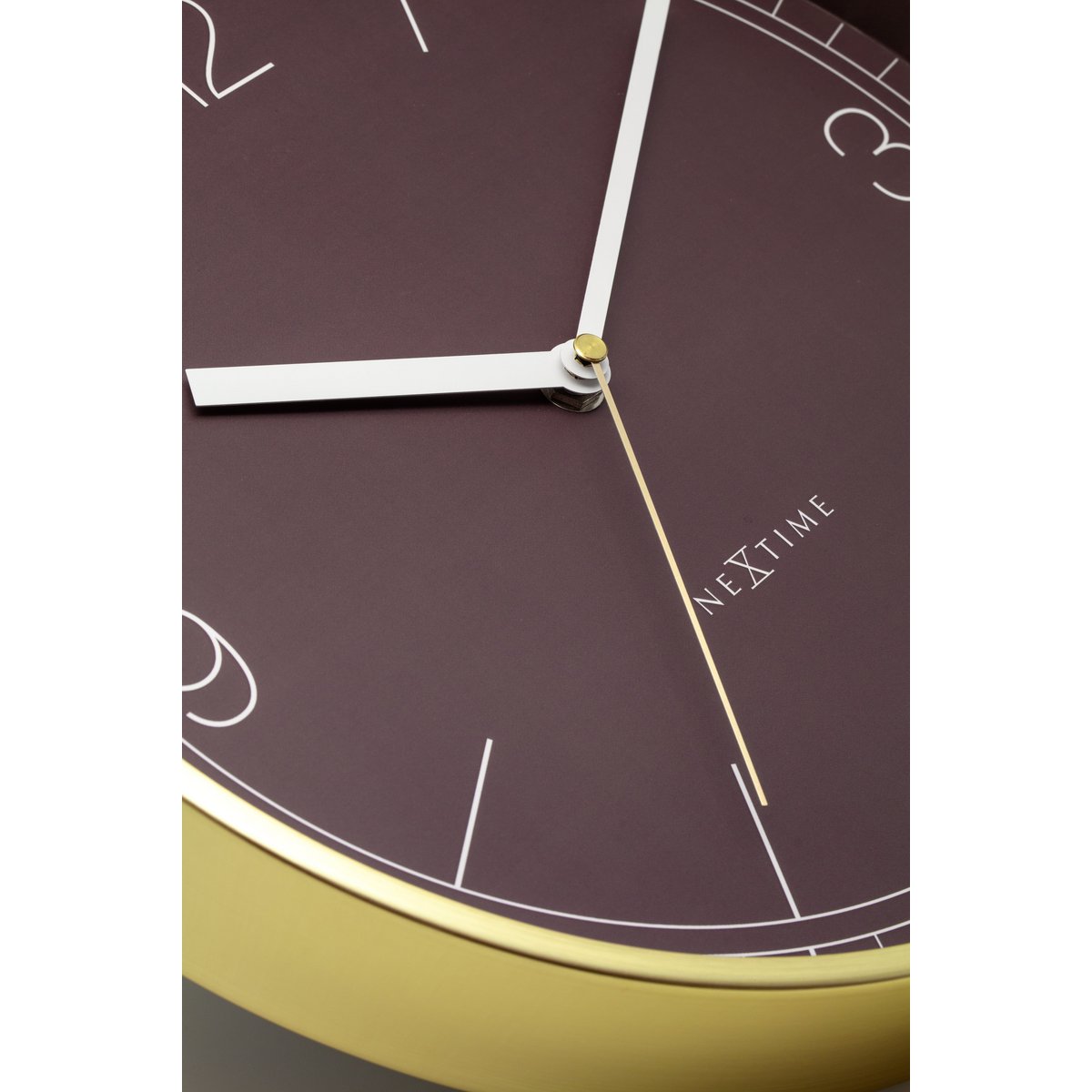 Wandklok 30Cm-Silent-Aluminium-Nextime 'Nova'