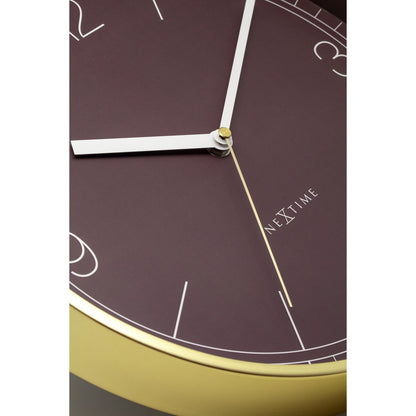 Wandklok 30Cm-Silent-Aluminium-Nextime 'Nova'