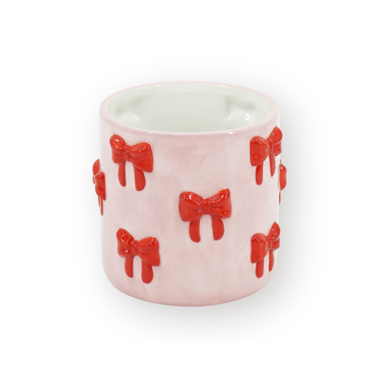 Pot - Bloempot - Strik - Licht Roze/Rood - 15,5X15,5X16Cm
