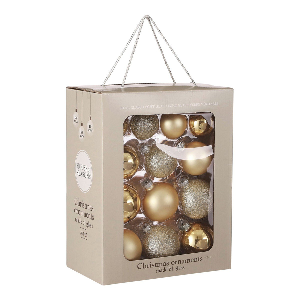 Kerstbal Glass Baubles Champagne