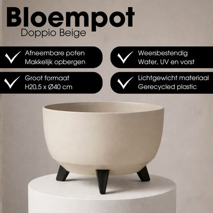 Plantenbak Doppio Beige