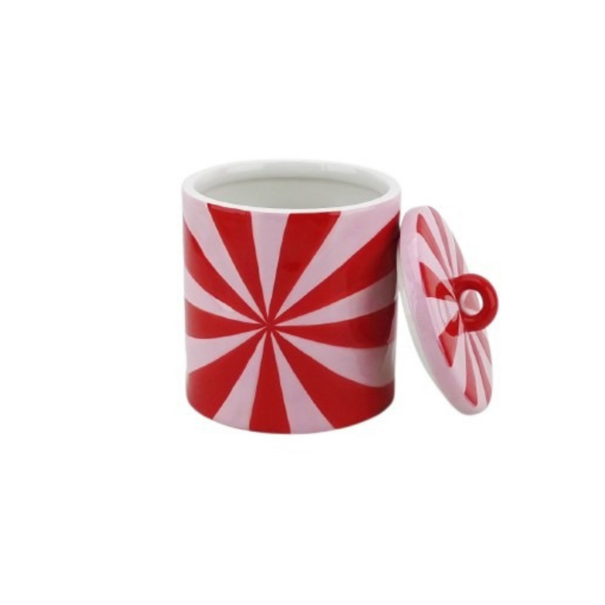 Voorraadpot - Swirl - Rood/Roze - 11X11X14,5Cm