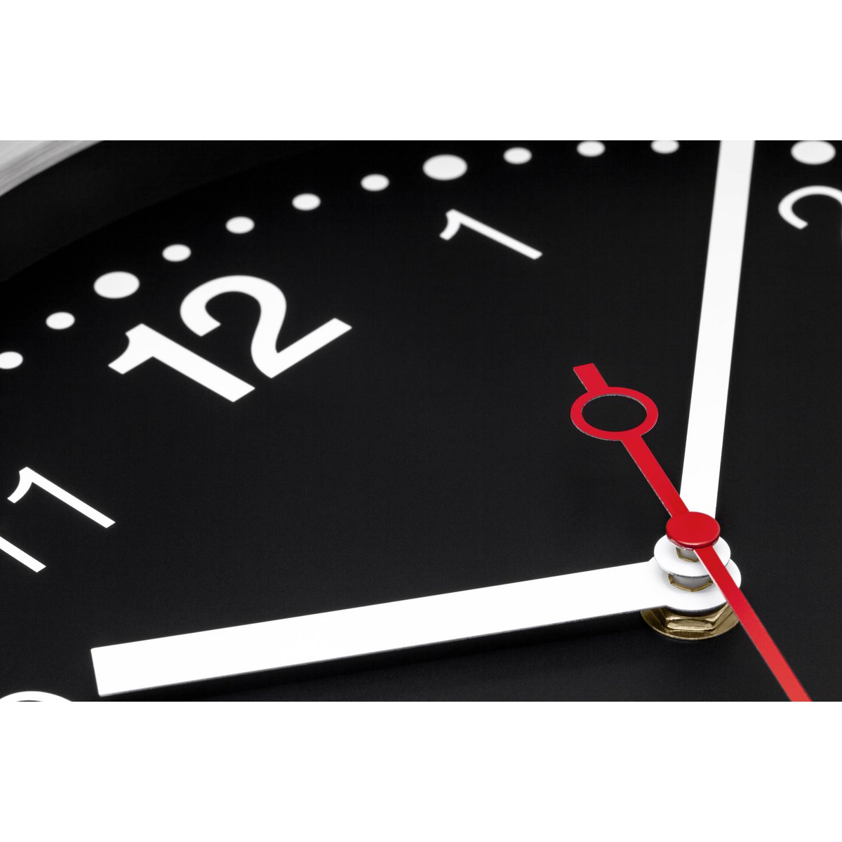Wandklok 32,3X28X10Cm-Silent-Wit & Zwart-Aluminium-Nextime 'Double'