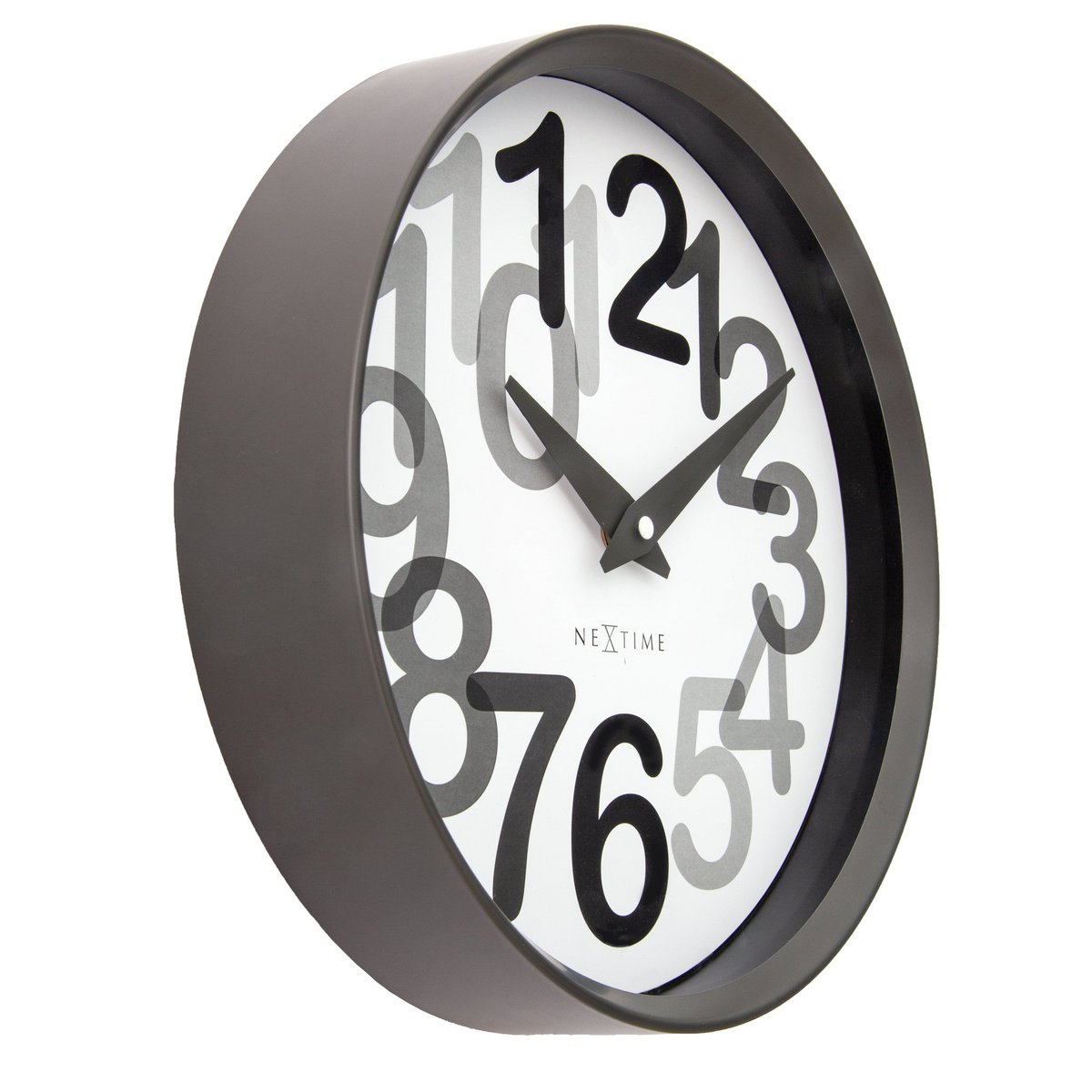 Wandklok 30Cm-Silent-Plastic-Nextime 'Big Number'