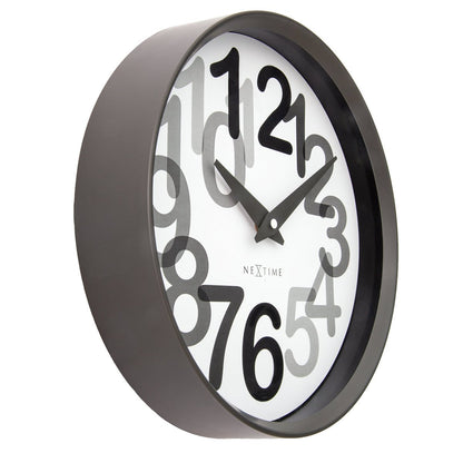 Wandklok 30Cm-Silent-Plastic-Nextime 'Big Number'