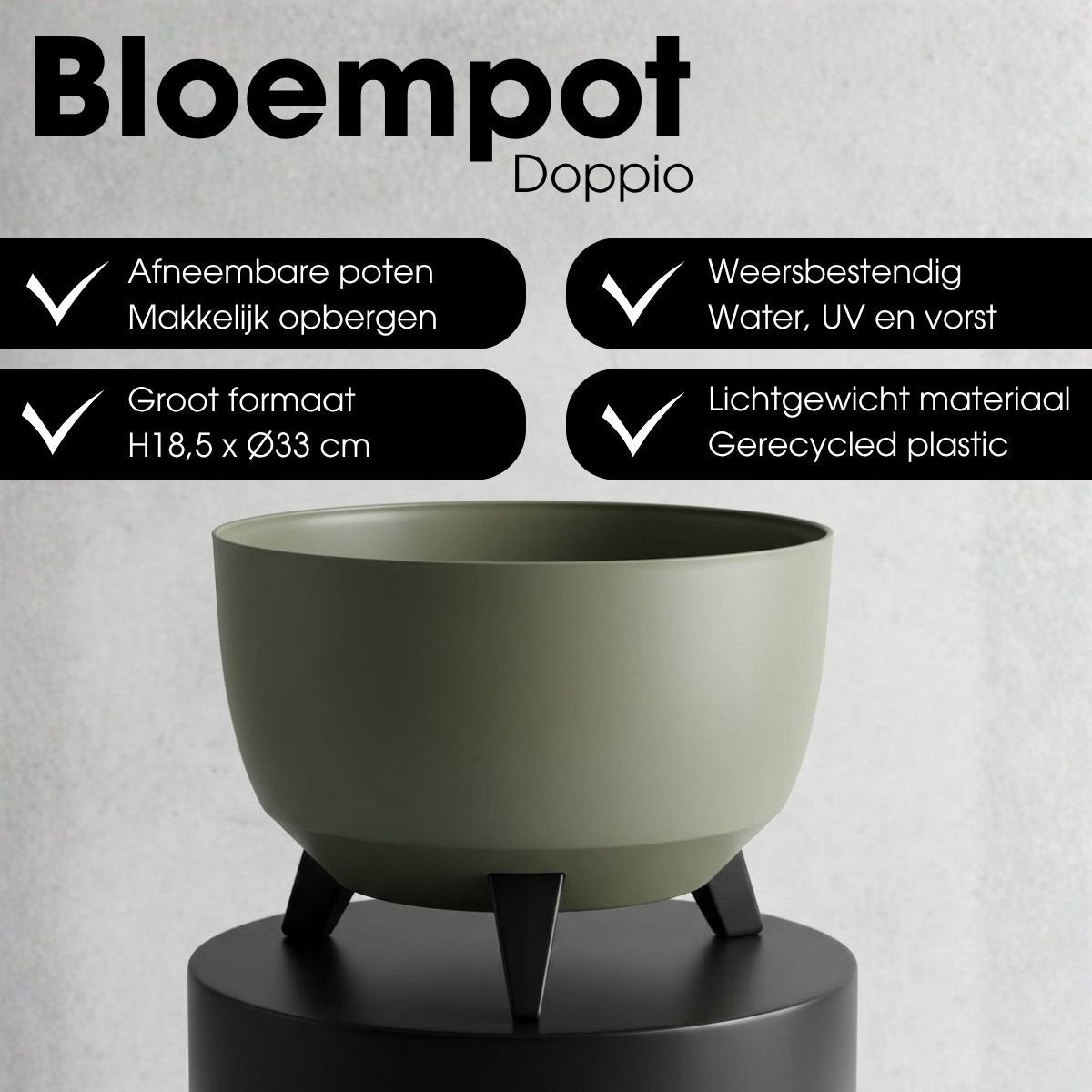 Plantenbak Doppio Lichtgroen