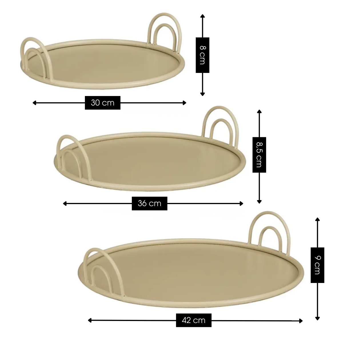 Decoratief Dienblad Beige Beige