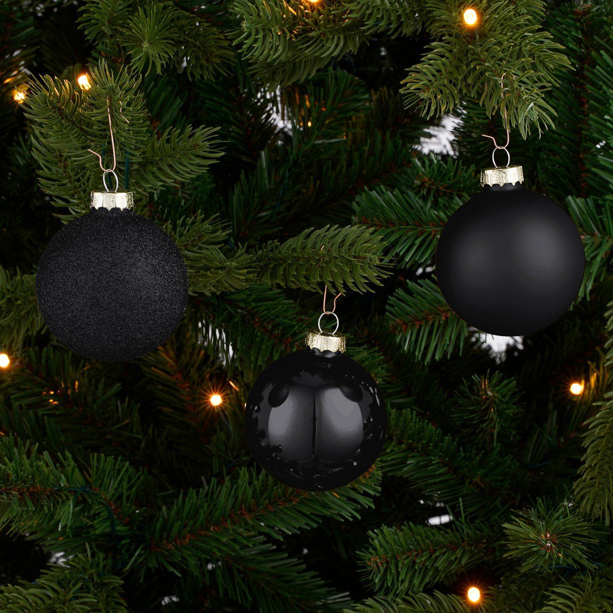 Kerstbal Glass Baubles Zwart