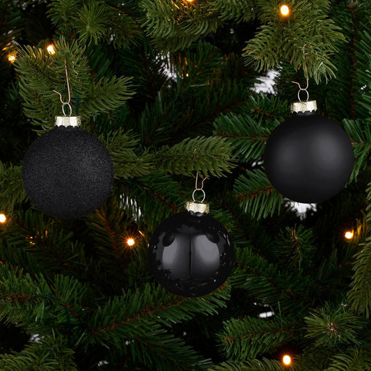 Kerstbal Glass Baubles Zwart