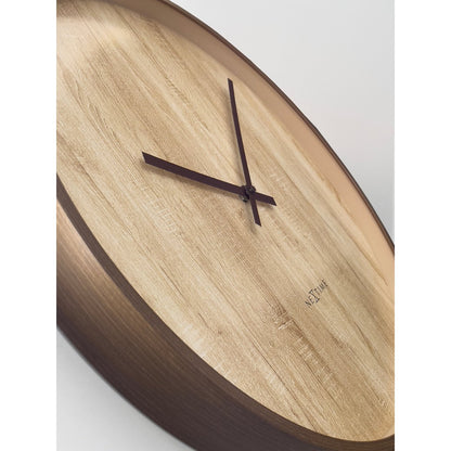 Wandklok 50Cm-Silent-Donkerbruin/Lichtbruin-Kunststof-Nextime 'Oslo Large'