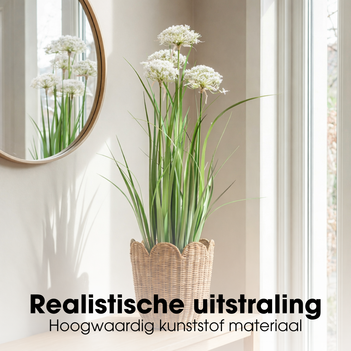 Kunstplant Siergras Wit