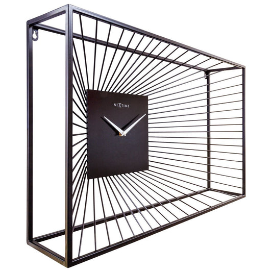 Grote Wandklok 70X45X15Cm - Stil - Zwart - Metaal - "Vasco"