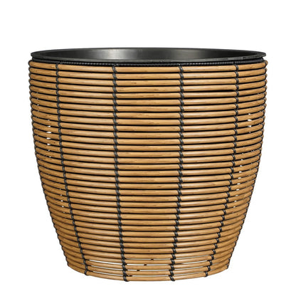 Durban Bloempot Buiten - Set van 3 - H36 x Ø40 cm - Gerecycled Plastic - Bruin