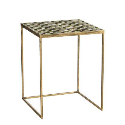 Alanza Bijzettafel Buiten - Set van 2 - L38 x B38 x H48 cm - Metaal - Groen