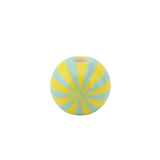 Kandelaar - Swirl - Dolomite - Geel/Mint - 7x7x7cm
