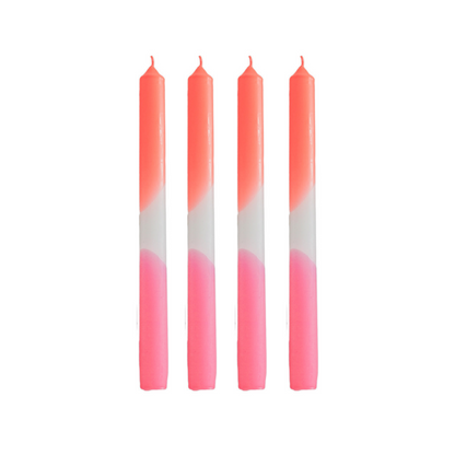 Kaarsen -dip kleurstof taps -Neon roze/wit/neon rood - S4 -2,1x25 cm