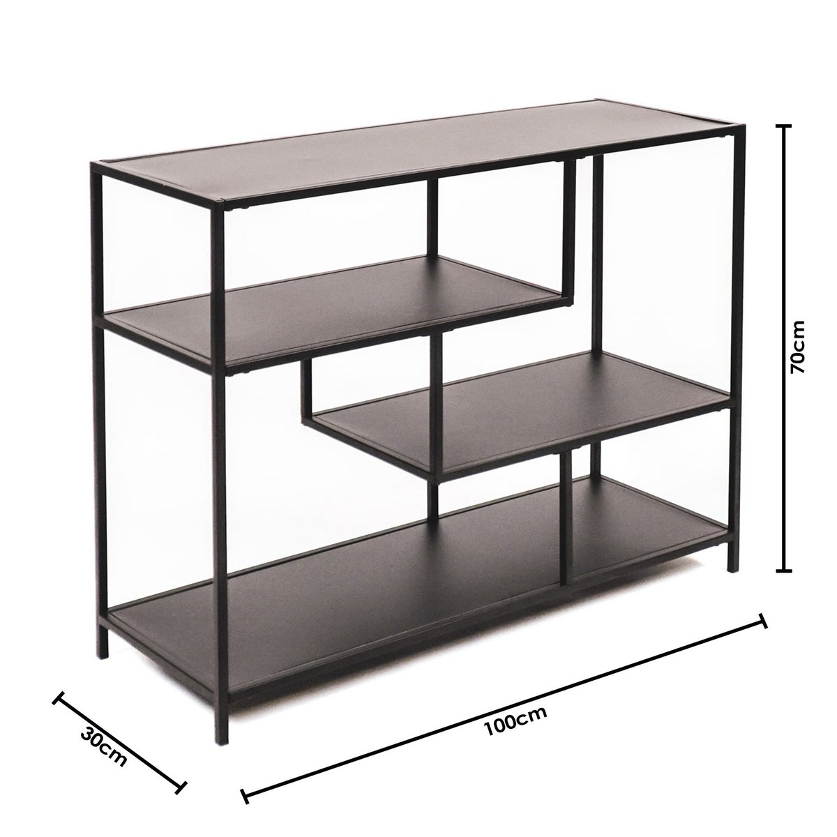 Kast - Metaal - Zwart - 100x35x75cm