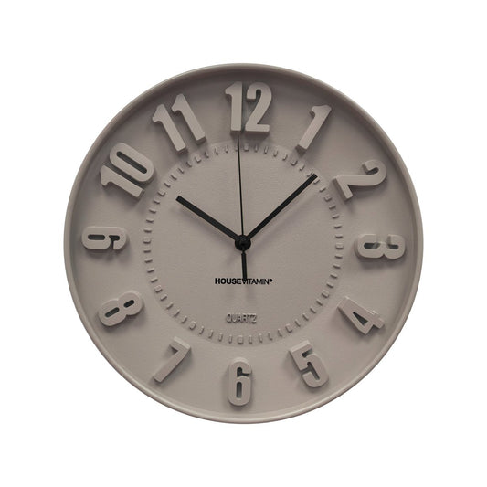 Clock-wandkloknummers- taupe -30x30x4cm
