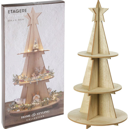 Kerst Etagere Hout - 60 Cm