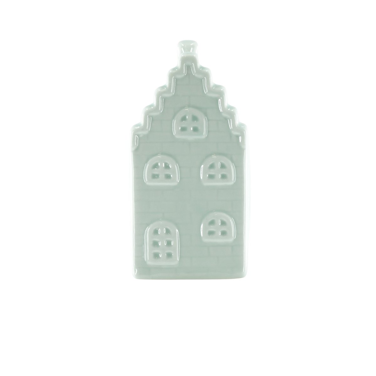 Ornament - Spaarpot - Huis - Keramiek - Mintgroen -7x7x13cm