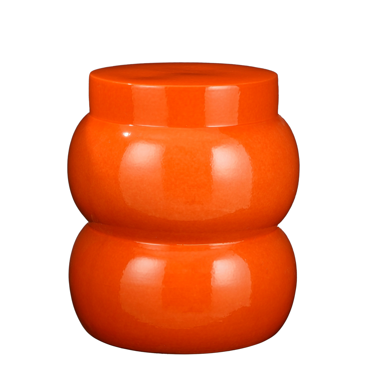 Vendi Bijzettafel - H40 x Ø35 cm - Keramiek - Oranje