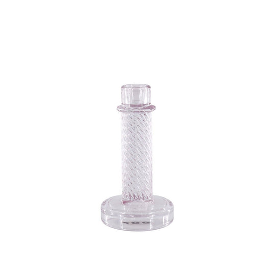 Kaarshouder - Glas - Roze - 8x15cm