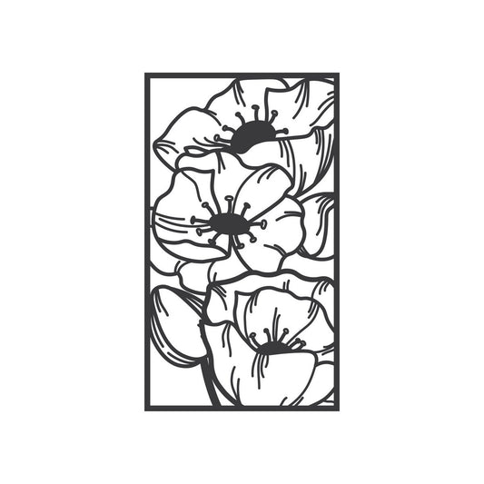 | FRAMED | Detailed poppy´s | 24 x 24 cm