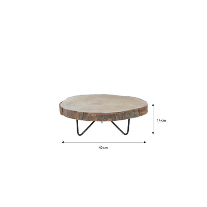 Pia Boomstam Bijzettafel - H14 x Ø40 cm - Lichtbruin