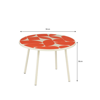 Bologna Bijzettafel Buiten - H38 x Ø58 cm - Metaal - Rood