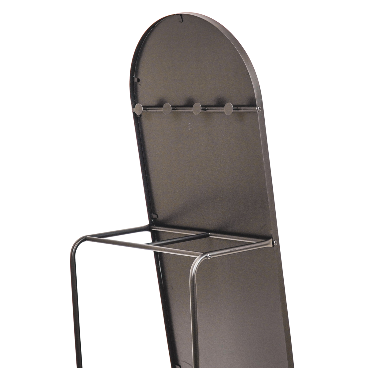 Spiegel - Passpiegel+Kledingrek - Metaal - Zwart - 45x43x150cm