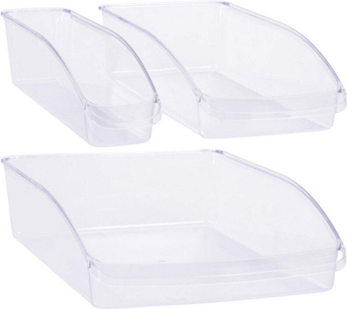 Excellent Houseware Koelkast Opbergbakken - Set Van 3 Stuks